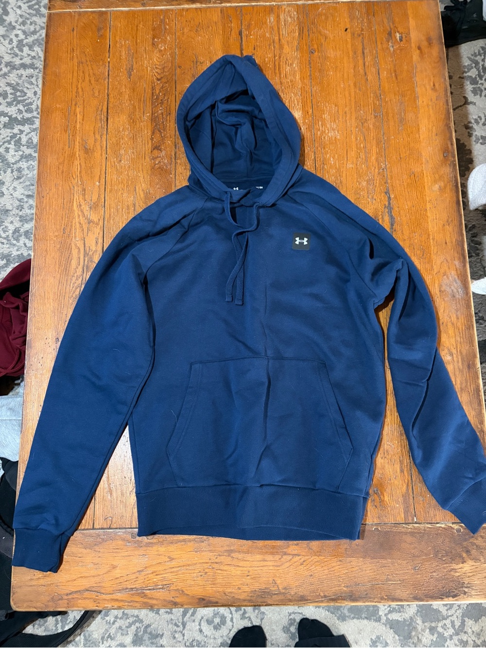 Under Armour Navy Blue Pullover Hoodie with Logo